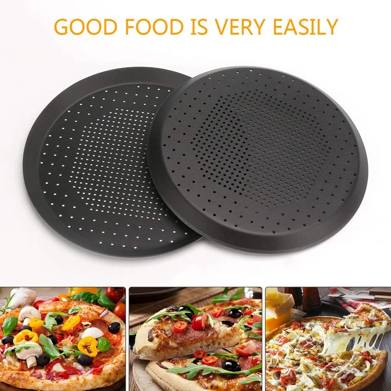 Форма для выпечки пиццы антипригарная с отверстиями Стальная Круглая хрустящая