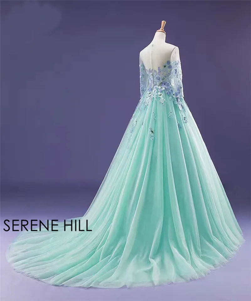 Robe De Mariage мятно-зеленое свадебное платье Тюль с длинным рукавом фотография поезд свадебные Gwons Serene Хилл HM66373