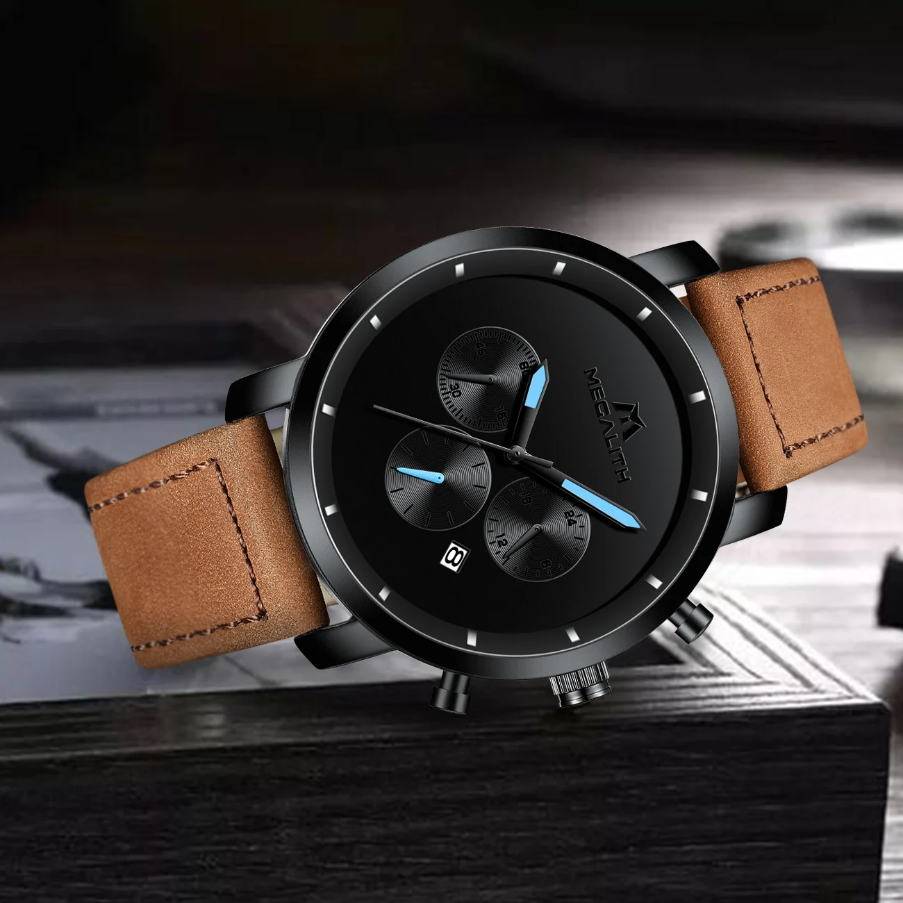 Мегалитическая Лидер продаж Reloj Hombre мужские наручные часы кварцевые Наручные