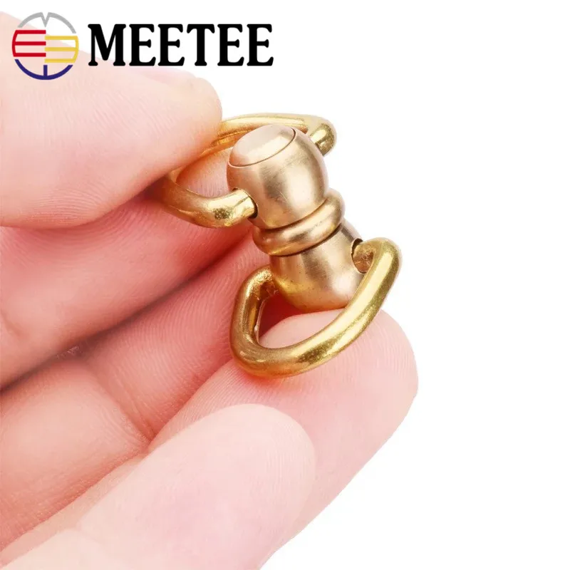 MEETEE 2 шт. латунь 8 слово универсальная вращающаяся Пряжка DIY чистые медные
