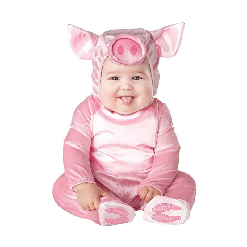 Piggy Фланелевые детские комбинезоны; детская одежда с объемным рисунком медведя, кролика, свинки; детские комбинезоны; костюмы на Хэллоуин; mameluco de bebe barboteuse bebe - Цвет: Piggy