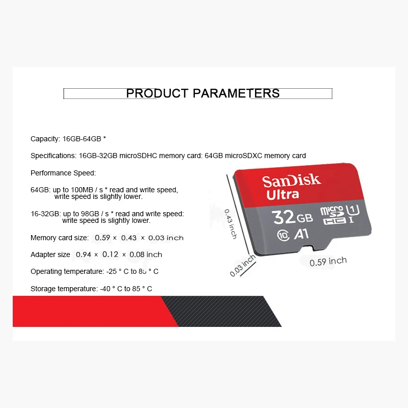 Оригинальная Карта SanDisk ULTRA UHS-I 16 ГБ 32 64 128 SDHC SDXC micro SD карта tf A1 для смартфонов