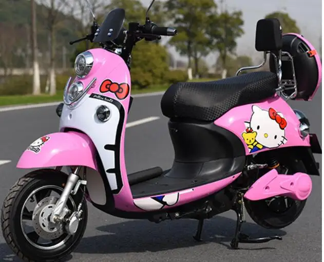 Pink Cat 72V Электрический мотоцикл, много стилей, светодиодный, водонепроницаемый, кожа, подушка, двойной дисковый тормоз, демпфирование, 1200 кВт, 60 В, 72 в, мопед, для взрослых - Цвет: Pink Cat 72V