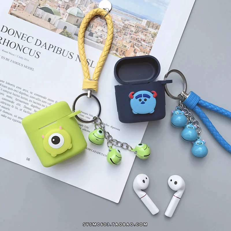 Мультяшная большая сумка для глаз для huawei Flypods/Freebuds2Pro наушники Мягкий силиконовый чехол, для оригинальных flypods защитный чехол с ремешком