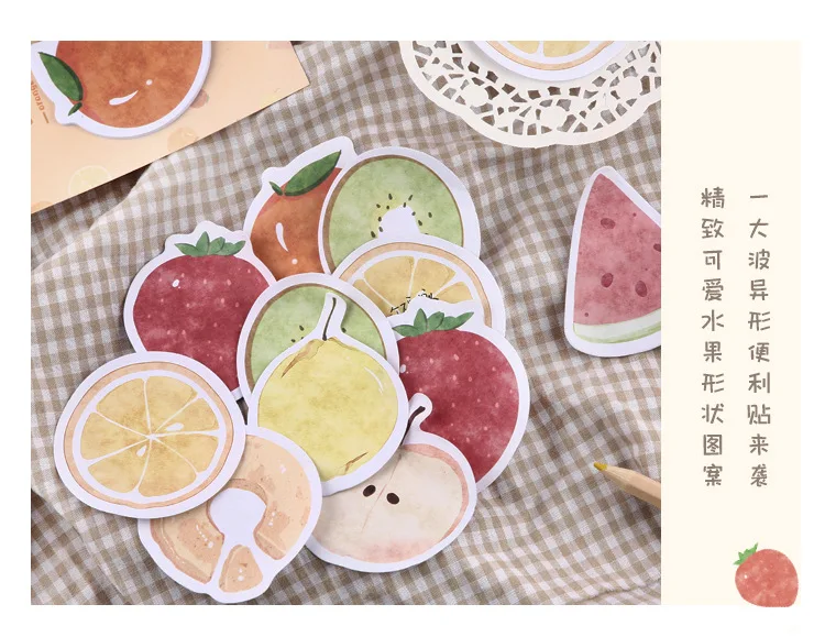 Kawaii фрукты история серии липкий блокнот для заметок дневник стационарные хлопья скрапбукинга декоративные милые скандинавском стиле N Times липкий