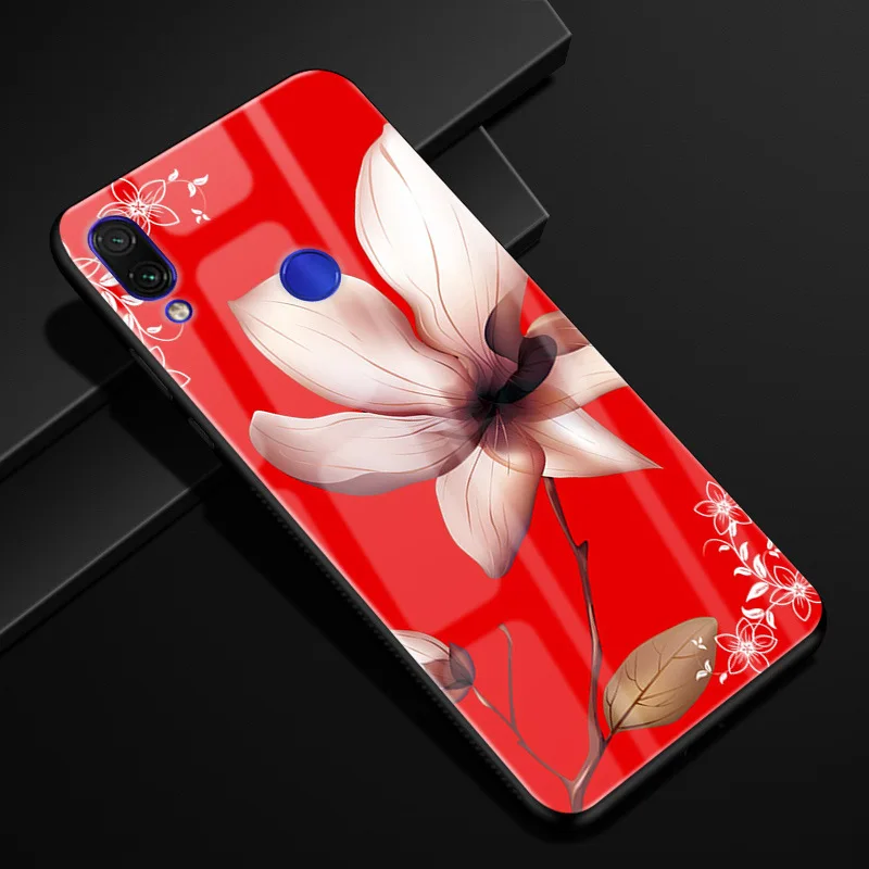 a20 Для Xiaomi Redmi Note 7 чехол Модный Жесткий PC стекло задняя крышка для Xiaomi Redmi Note 7 Pro силиконовая рамка Fundas Redmi Note7 Capa - Цвет: a20
