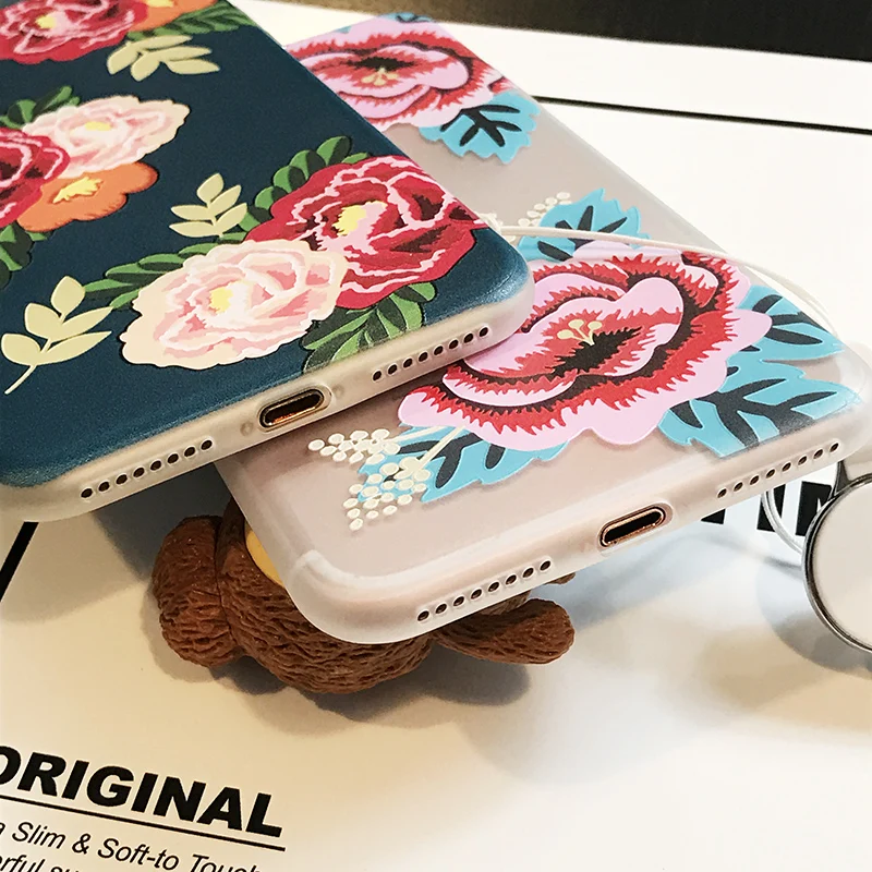 Youtime phone case For iphone 7 3D relief PC Matte back cover design 6 6s Plus anti-knock cute rose girl hang rope |