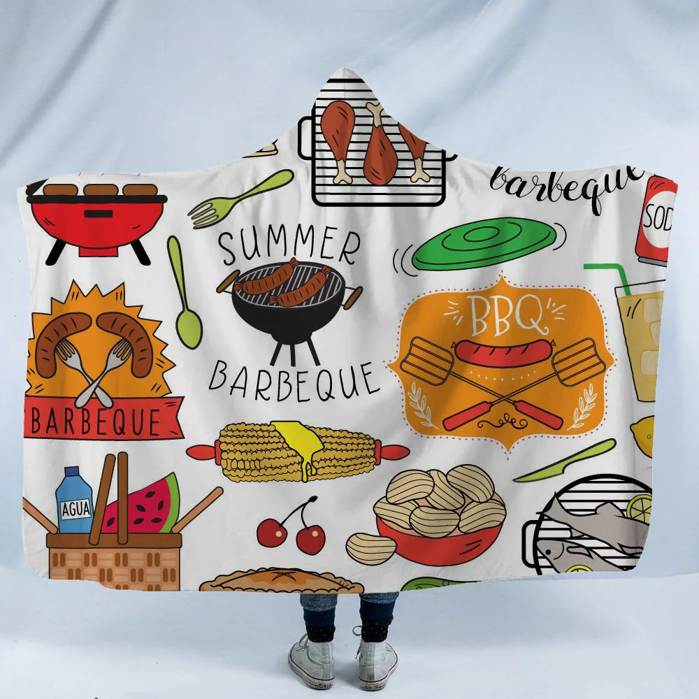 Мягкое пушистое теплое одеяло с капюшоном для взрослых детей розовые флисовые