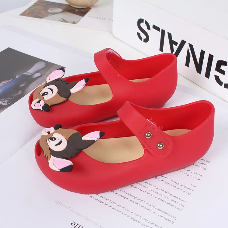 Мини Мелисса 2018 Олень Бэмби обувь цветочный Рисунок новые зимние прозрачная