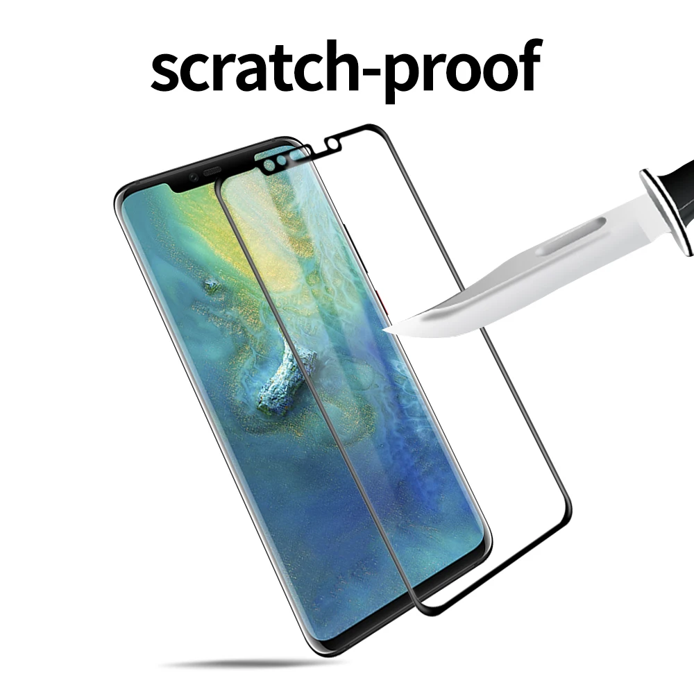 3D изогнутый полный Клей закаленное стекло протектор экрана для huawei mate 20 pro