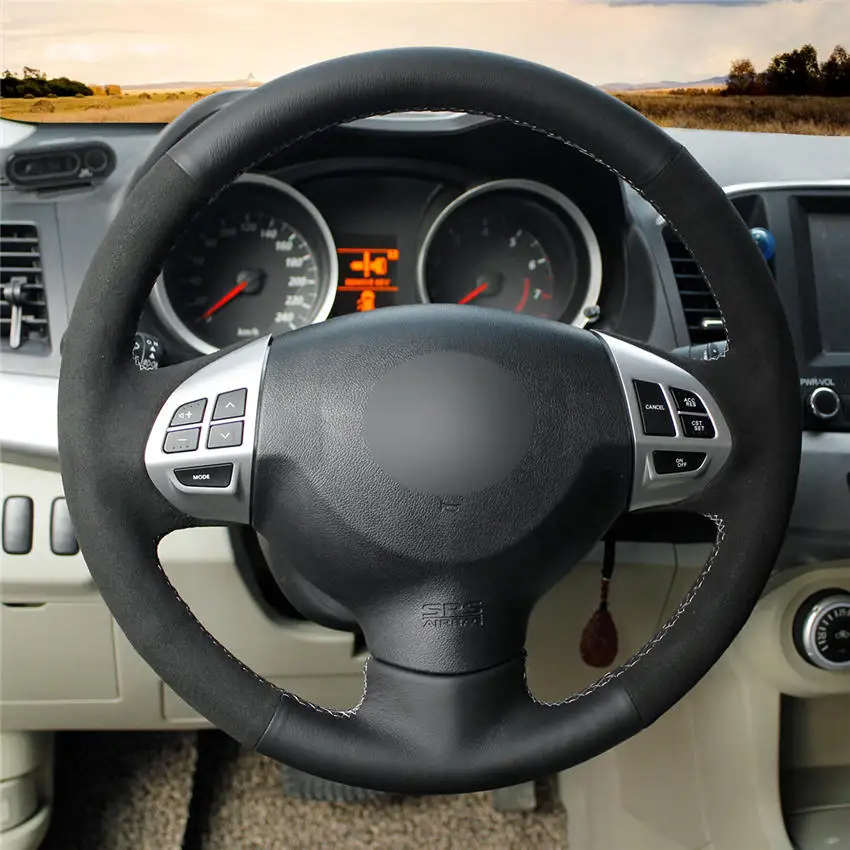 MEWANT черный красный кожаный чехол на руль для Mitsubishi Lancer X 10 2007- Outlander 2006-2013 ASX 2010-2013 Colt 2008 - Название цвета: Style-05