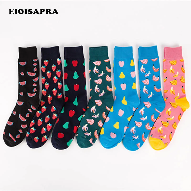 

[EIOISAPRA]Fruit Watermelon/Strawberry/Banana Funny Art Socks Skarpetki Happy Socks Men Wedding Clacetines Hombre Divertidos