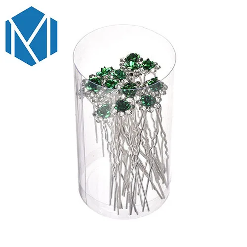 Green Hairpins M MISM 1 Can = 20 шт Свадебные Стразы шпильки из сплава красочные шикарные заколки для волос аксессуары для невесты подружки невесты - Цвет: Green Hairpins