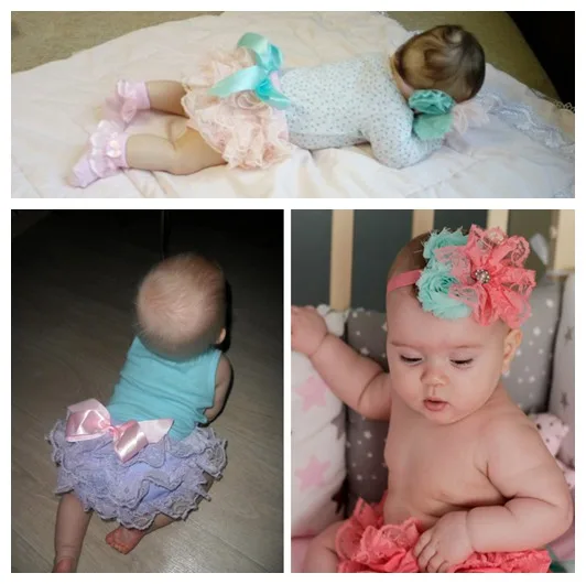 2019 кружевное платье для новорожденных гофрированные Детские панталончики