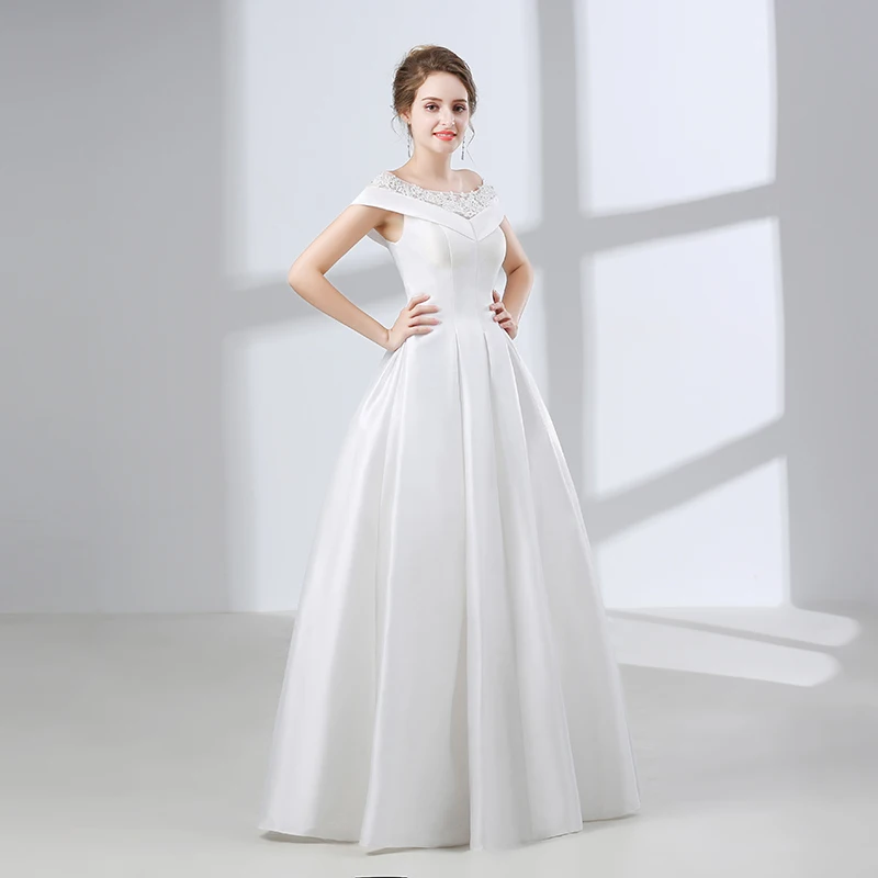 Женское свадебное платье с открытыми плечами Forevergracedress белое трапециевидной