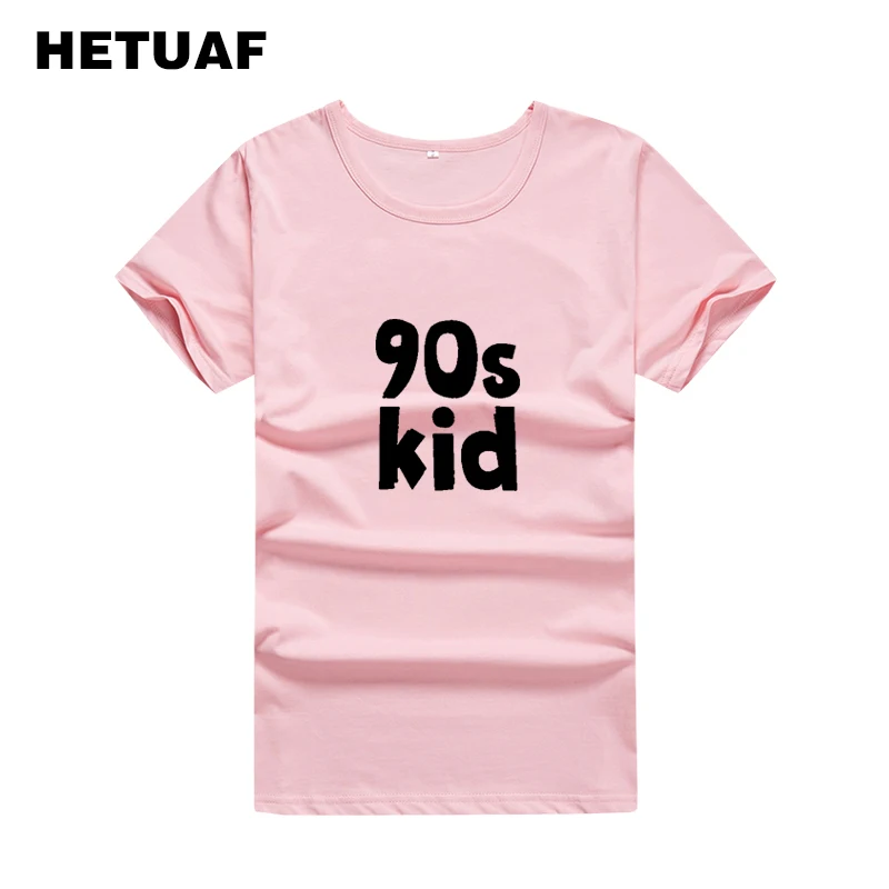 HETUAF 90s детские Harajuku футболки хлопок Для женщин кепки в стиле с принтом букв панк