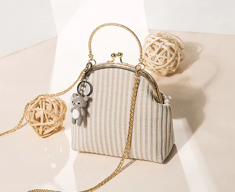 women bag kahki Новые винтажные сумки Сумка женская цепь плечо сумка через плечо сумка поцелуй замок оболочки свадебные сумочки женские сумки - Цвет: women bag kahki