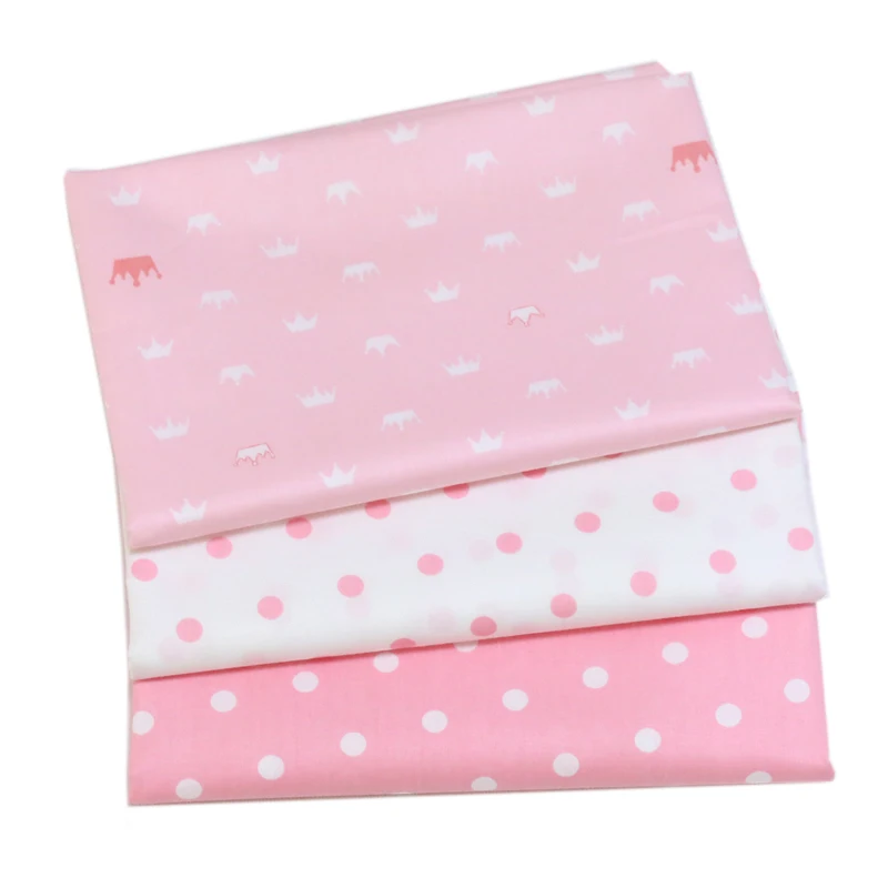 Серая розовая желтая синяя в горошек твиловая Ткань 100% хлопок шитье ручной