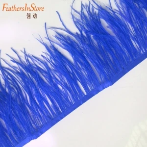 royal blue 13-15 см, ширина 5-6 дюймов, 10 м/лот, белый цвет, отделка из страусиных перьев, бахрома, перо, боа, в полоску, аксессуары для вечеринки - Цвет: royal blue