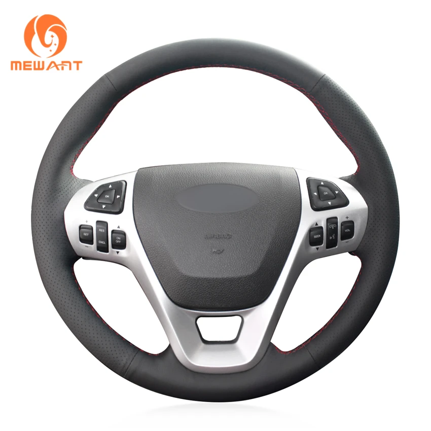 MEWANT черный чехол рулевого колеса автомобиля из натуральной кожи для Ford Edge 2011-2014