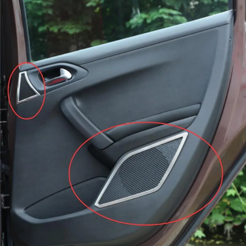 Tonlinker наклейка на крышку для Peugeot 2008 2014 Стайлинг автомобиля 4 шт. нержавеющая сталь