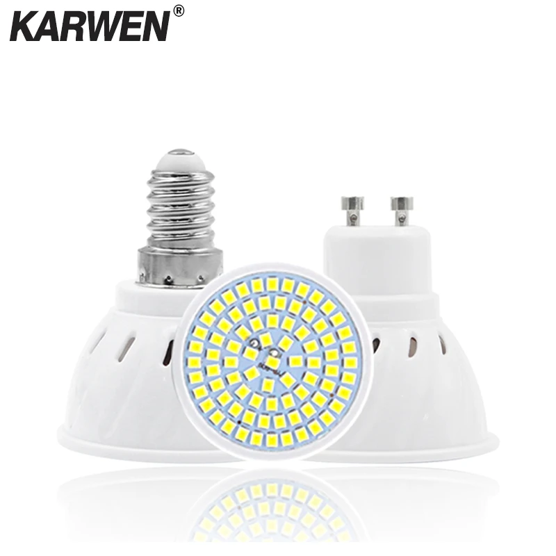 Светодиодный светильник KARWEN GU10 MR16 E27 E14 220 В 240 в Точечный 48 60 80 светодиодный 2835 SMD |