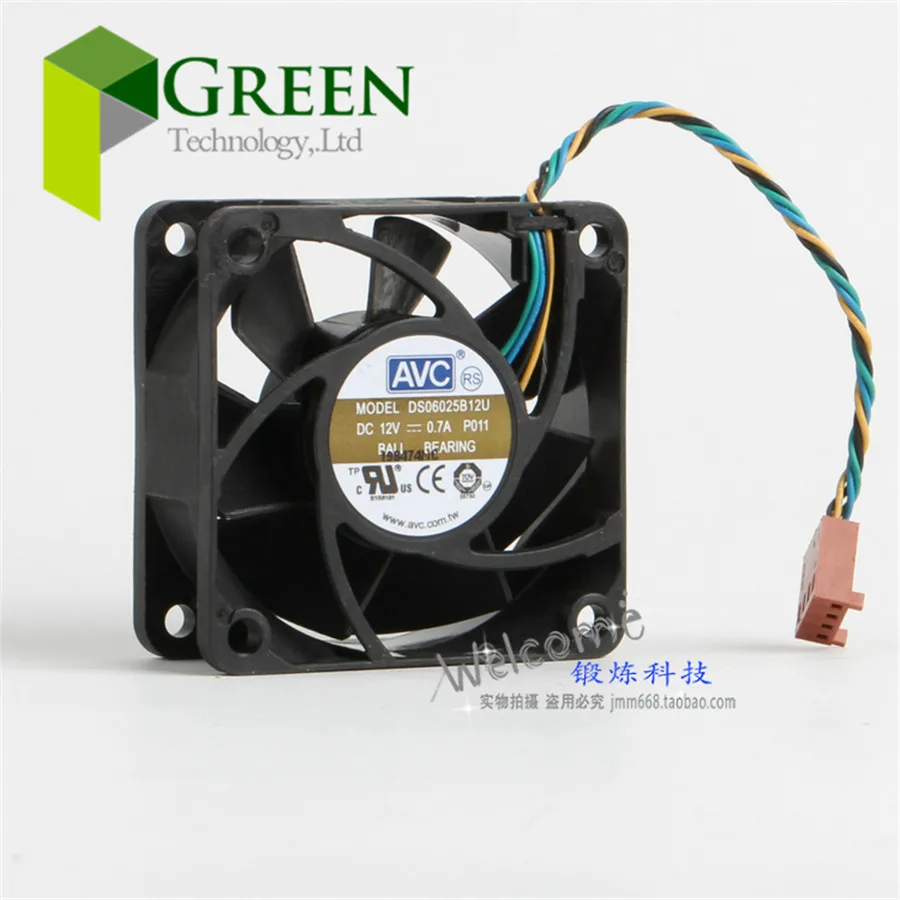 AVC DS06025B12U 12 В 0.7A 6025 60 мм 60*60*25 мм вентилятор процессора чехол для компьютера Вентилятор охлаждения с 4pin ШИМ