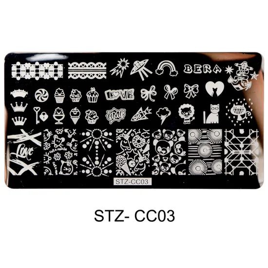 STZ-CC03 STZ 1 шт. дизайн ногтей пластины кружева лист цветок лоза штамповка шаблон инструмент волна Линия Бабочка лак передачи маникюр STZ-CC01-14 - Цвет: STZ-CC03