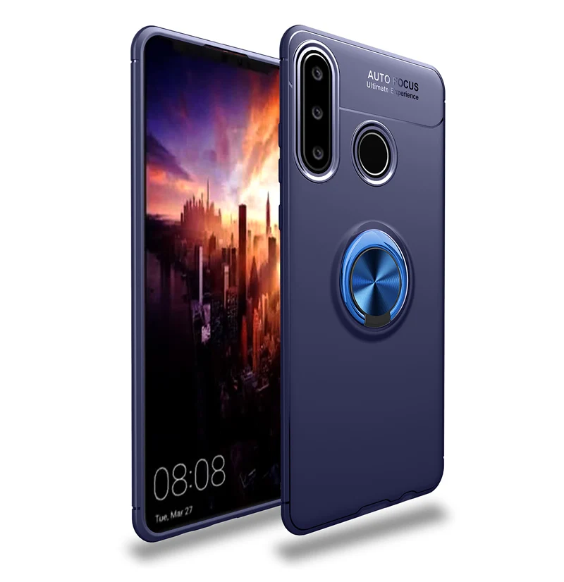 Blue Для huawei honor 10i чехол подставка с магнитным кольцом силиконовая Мягкая задняя крышка из ТПУ для honor 10 lite P Smart plus чехол для телефона funda - Цвет: Blue