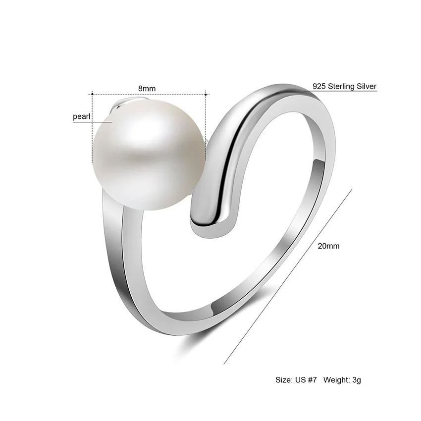 Кольцо женское из серебра 925 пробы с натуральным пресноводным жемчугом|gift gifts|gift