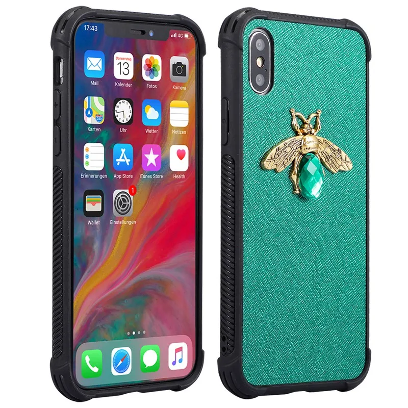 Роскошные Стразы пчелы чехол для iPhone X XR XS Max со стразами в виде геометрических
