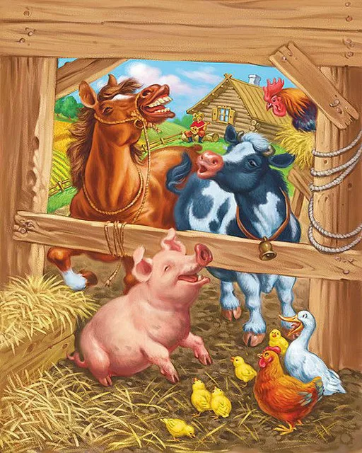 Алмазная вышивка Животные фермы круглый дрель diy 5d картина вышитая бисером