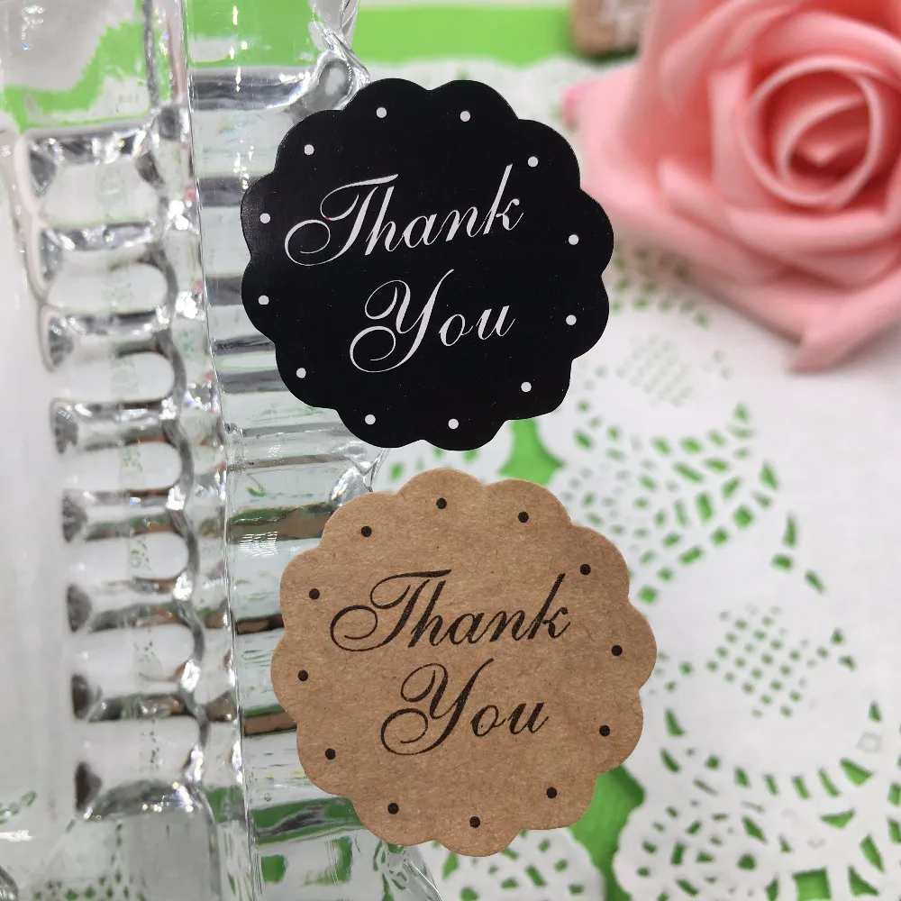 Наклейки круглые самоклеящиеся в форме цветов Thank you 100 шт./лот|sticker seal|stickers thanksstickers