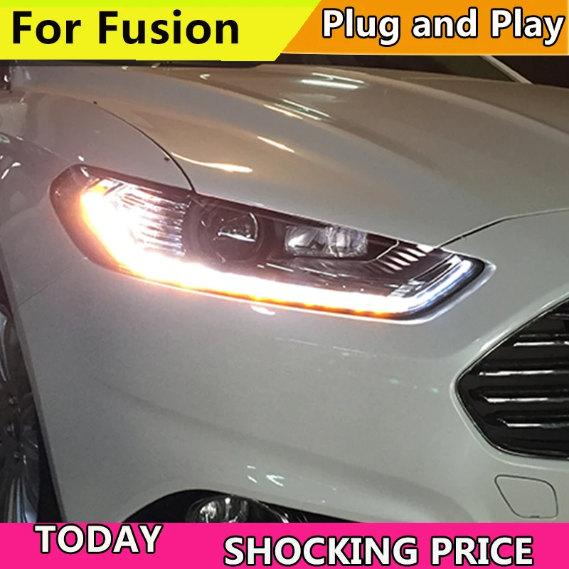 Автомобильный Стайлинг чехол для передней фары Ford Mondeo Fusion 2013 2014 2015 светодиодный