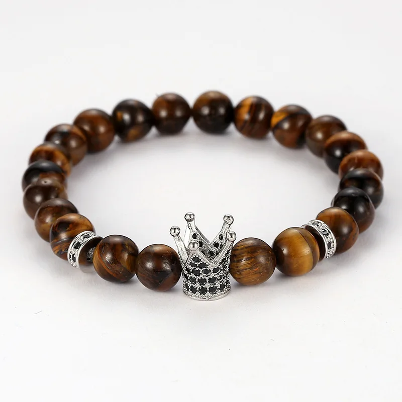 Микро An Crown Для мужчин и браслеты из нержавеющей стали для женщин эластичный