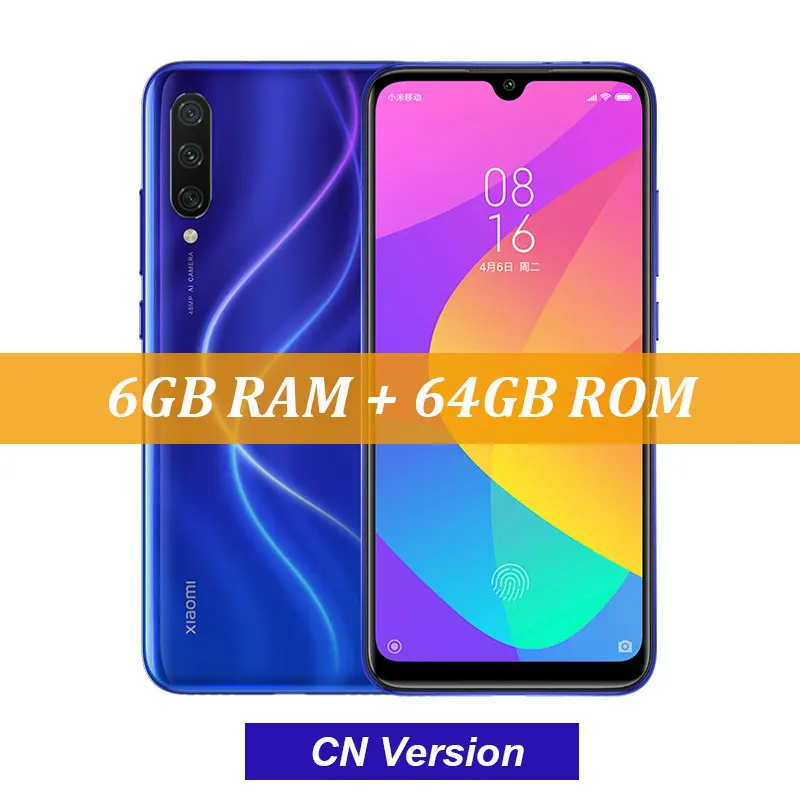 Blue Xiaomi Mi CC9e 9 SE 6 ГБ ОЗУ 64 Гб ПЗУ мобильный телефон Snapdragon 665 6,08" AMOLED 48MP Тройная камера 32MP фронтальная камера - Цвет: Blue