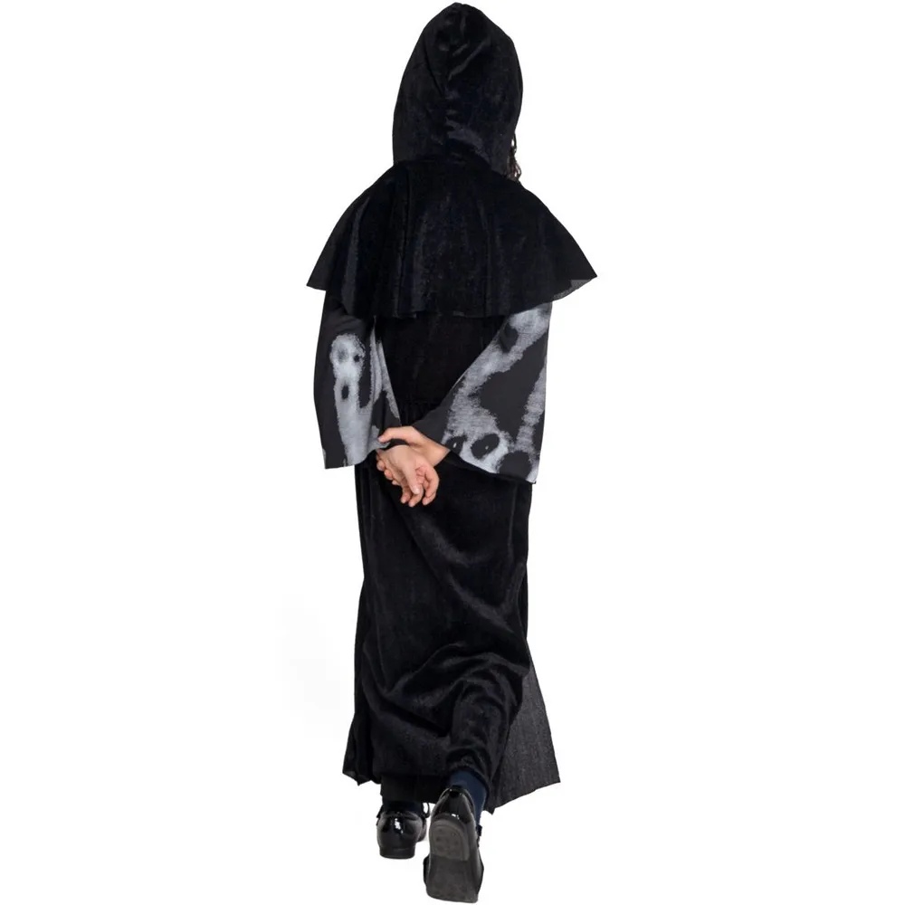 Hoodie Witch child clothing Grim Reaper girl black Dress Scary Cosplay Costumes Halloween kid Dresses | Тематическая одежда и