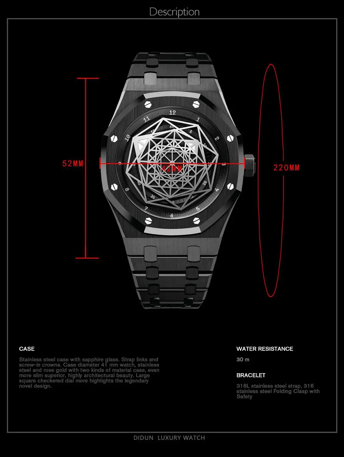 

Watch Men Luxury Brand Automatic Mechanical Watch Men Dress Business sport Watch Luminous Wristwatch 30m Waterresistant