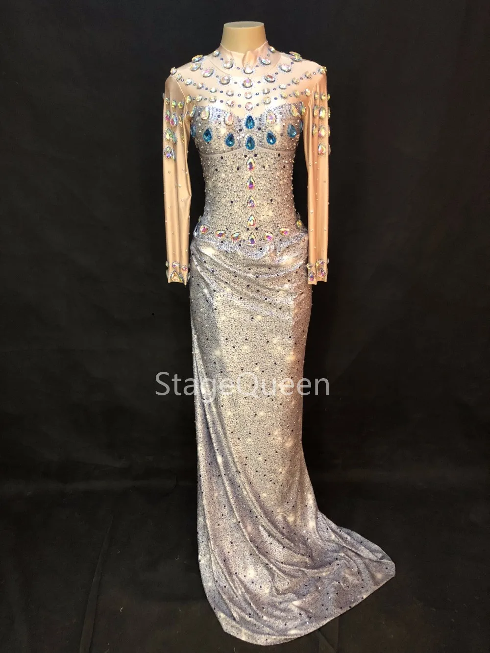 2 стильные женские сценическое боди с большими сверкающими кристаллами