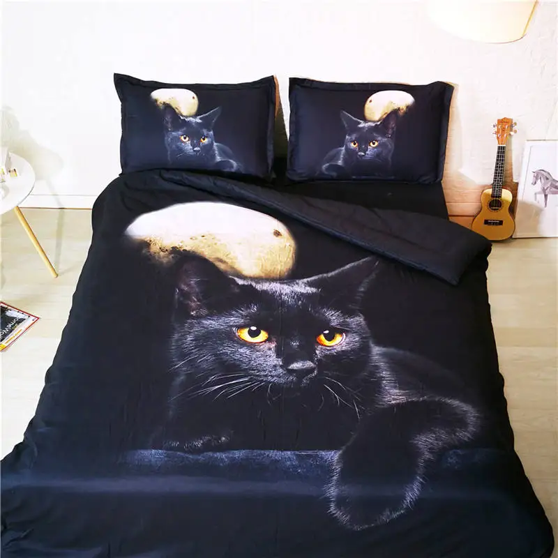 3D Galaxy Cat постельное белье и постельные принадлежности из микрофибры постельные принадлежности без одеяла пододеяльник набор США Королева Постельное белье для взрослых кровать - Цвет: 02