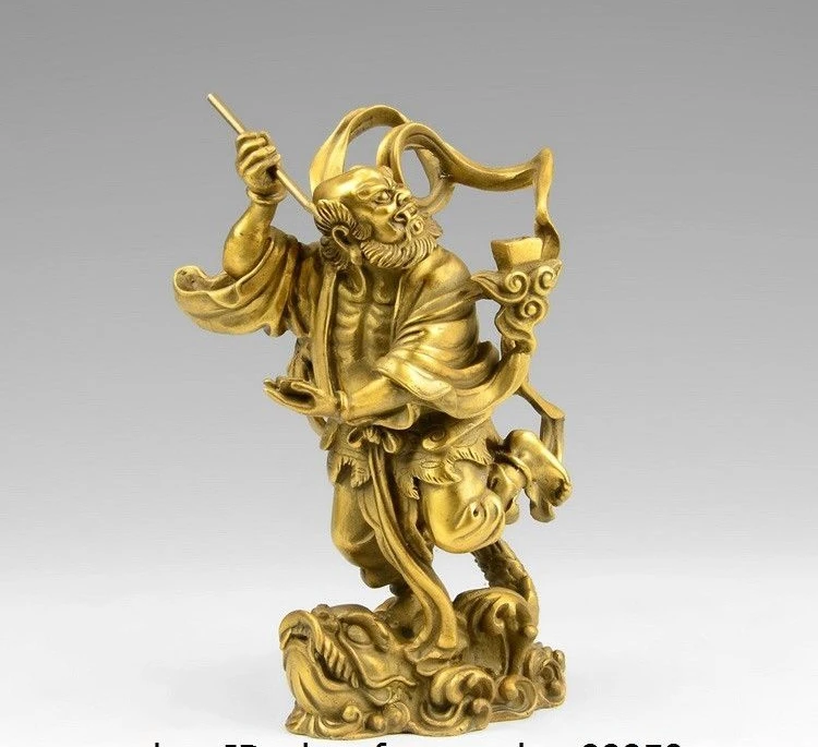 8 китайская латунная медная Kui Xing KuiXing point bucket God Buddha морская скульптура в виде