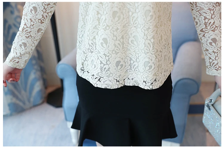 рукава три четверти многослойная кружевная блузка с оборками 2019 женские