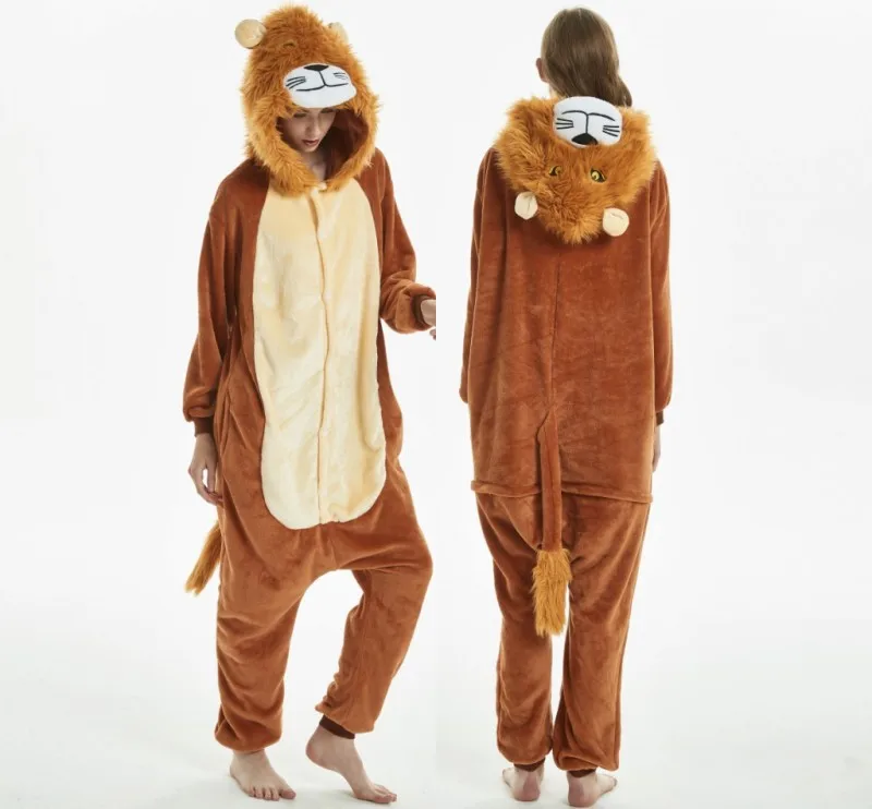 Лиса кигуруми пижамы комбинезоны для взрослых женские Pijama Тигр обезьяна