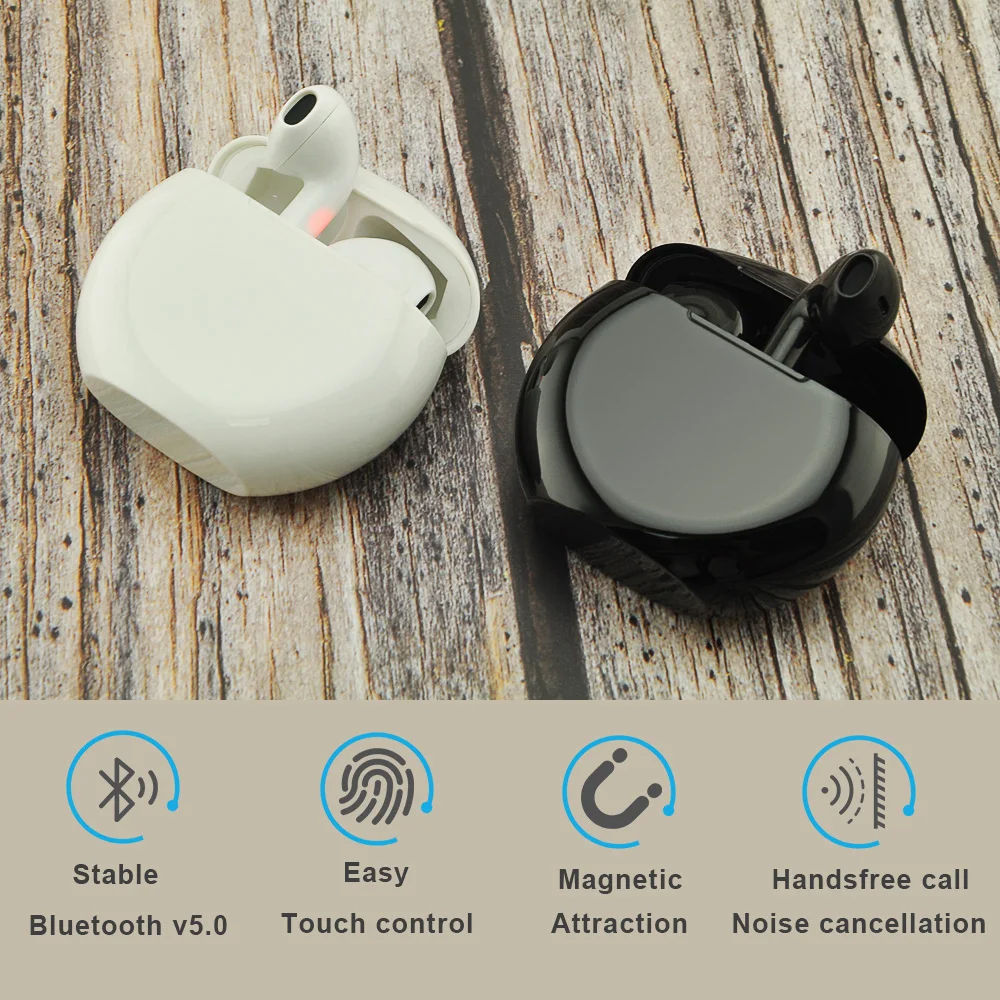3D стерео звук Беспроводной Bluetooth V5.0 наушники Портативный наушники-вкладыши TWS с Беспроводной сенсорный вкладыши с зарядом Чехол спортивные бас гарнитура