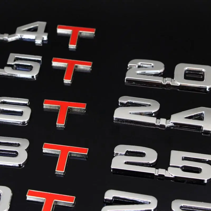 Металлический 3D 1,4 1,5 1,6 1,8 2,0 2,2 2,4 2,5 2,8 3,0 с логотипом автомобиля задний багажник эмблема хвостовая часть украшения знак наклейка Объем двигателя