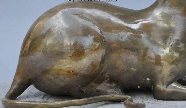 Китайский Бронзовый феншуй Зодиак животное Мышь Крыса мыши статуя счастливая