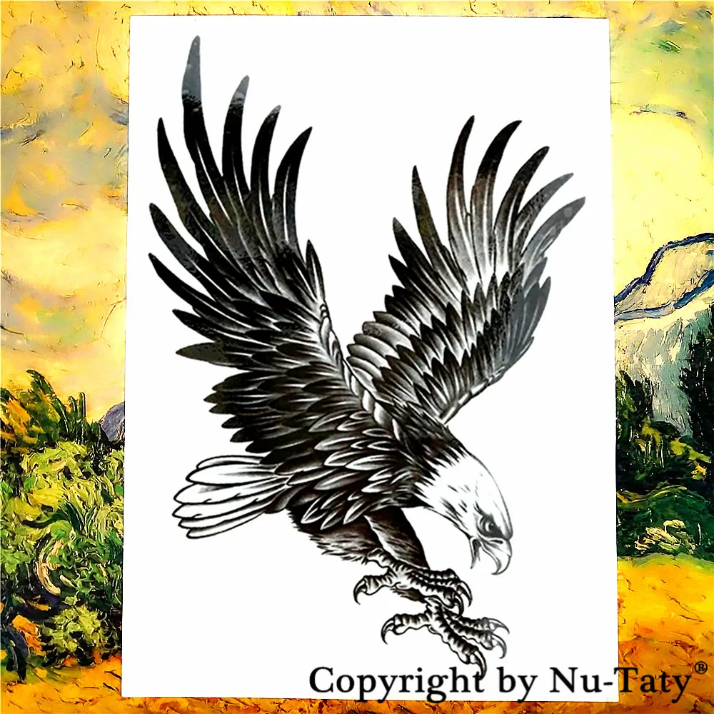 Временная тату наклейка SHNAPIGN Eagle wings водостойкая для тела 21*15 см|flash tattoo stickers|tattoo