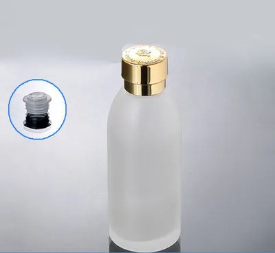 50pcs 120ml frosted glass bottle with gold lid, frost glass 3 ounce lotion bottle, 120 ml Cosmetic Packaging glass bottle