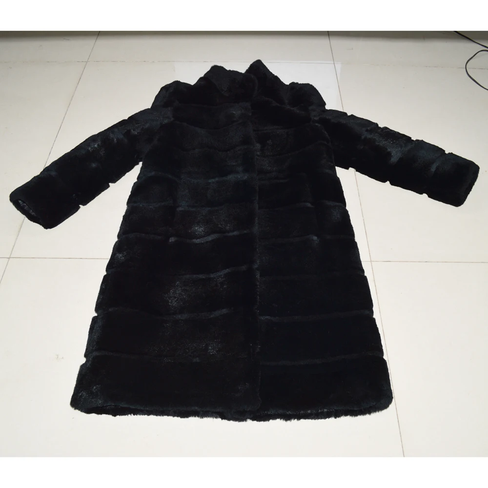 Осенне-зимняя куртка из натурального кроличьего меха, теплое мягкое пальто из натурального кроличьего меха, Женское пальто из натурального меха кролика