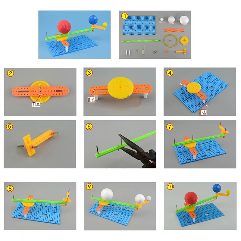 DIY Science Small Gizmo простая Sun Earth Moon модель для детей Hademade головоломка собранная